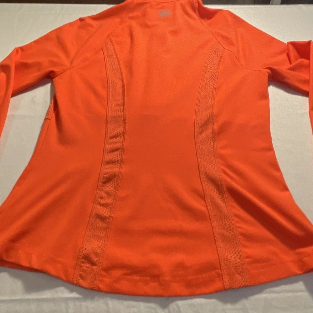 FILA Sport Men's Athletic Fit Orange 1/4 Zip Mock Neck L/S Running Top S